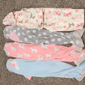 4 fuzzy pajamas - 18 months